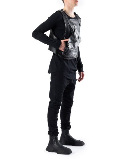LEON EMANUEL BLANCK LEB DIS M:W BPVEST 01 Distortion Bullet Proof Vest Weste Leder horse leather black hide m 5