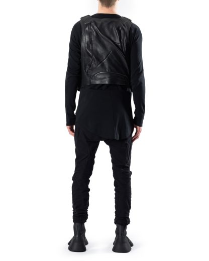 LEON EMANUEL BLANCK LEB DIS M:W BPVEST 01 Distortion Bullet Proof Vest Weste Leder horse leather black hide m 7