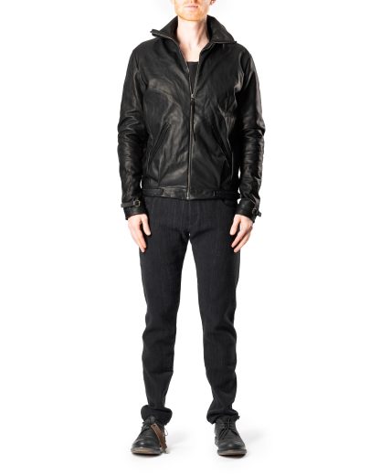 hide-m | M.A+ Bomber Jacket J411Z, black soft cow leather