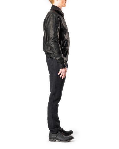 hide-m | M.A+ Bomber Jacket J411Z, black soft cow leather