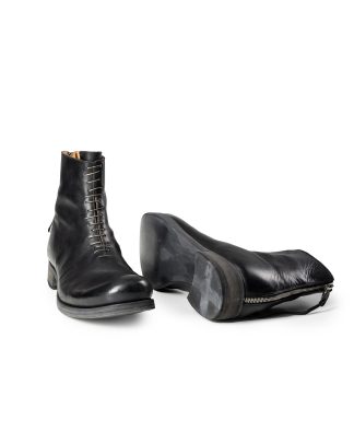 MA+ Maurizio Amadei S1B2Z:S3 CU 1.5 Men Short Back Zip Boot W:Multiple Silver Strap Herren Schuh Stiefel Shoe horse leather black hide m 1