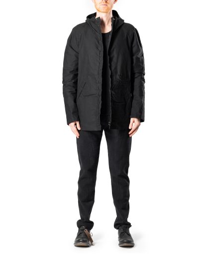 LABEL UNDER CONSTRUCTION 44FJC225 P140 BK Hidden In Side Band Windbreaker Men Jacket Herren Jacke waxed cotton black hide m 3