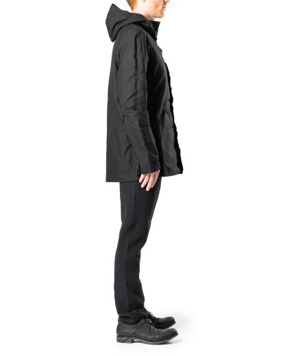 LABEL UNDER CONSTRUCTION 44FJC225 P140 BK Hidden In Side Band Windbreaker Men Jacket Herren Jacke waxed cotton black hide m 7