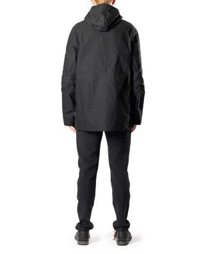LABEL UNDER CONSTRUCTION 44FJC225 P140 BK Hidden In Side Band Windbreaker Men Jacket Herren Jacke waxed cotton black hide m 8
