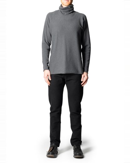 LABEL UNDER CONSTURCTION 44YSW209 Men Turtleneck Arched Shoulder Sweater cashmere medium grey hide m 3