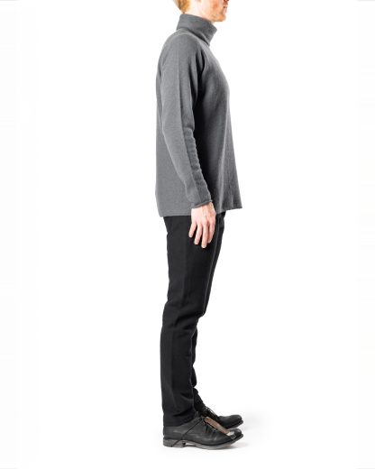 LABEL UNDER CONSTURCTION 44YSW209 Men Turtleneck Arched Shoulder Sweater cashmere medium grey hide m 4