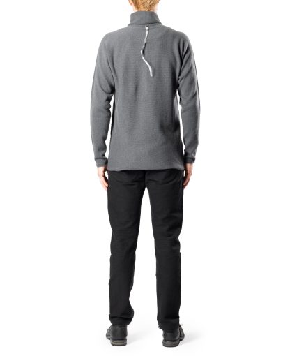 LABEL UNDER CONSTURCTION 44YSW209 Men Turtleneck Arched Shoulder Sweater cashmere medium grey hide m 5