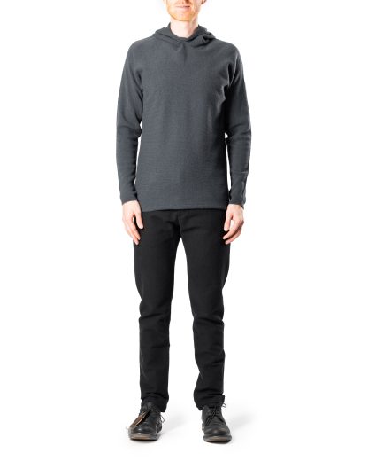 LABEL UNDER CONSTURCTION 44YSW212 Men Hoodie Arched Shoulder Sweater Herren Pullover Pulli cashmere grey blue hide m 3