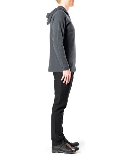 LABEL UNDER CONSTURCTION 44YSW212 Men Hoodie Arched Shoulder Sweater Herren Pullover Pulli cashmere grey blue hide m 4