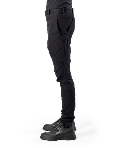 LEON EMANUEL BLANCK DIS M SKCP 01 Men Distortion Skinny Pants Herren Hose cotton tenco weave tencel cotton ea black hide m 4