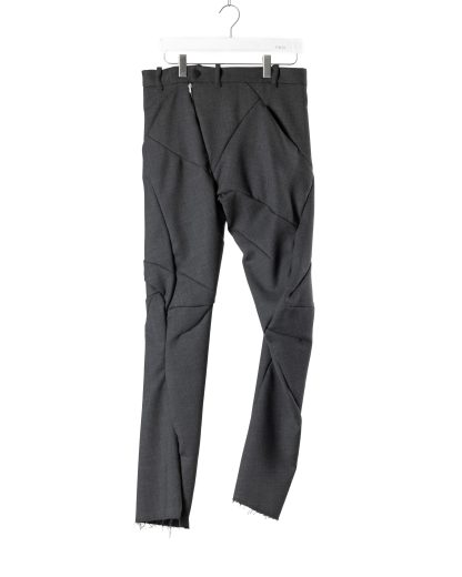 LEON EMANUEL BLANCK LEB DIS M SP 01 Men Distortion Straight Pants Herren Hose virgin wool cotton elastane dark grey hide m 1