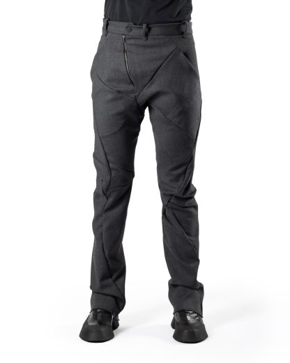 LEON EMANUEL BLANCK LEB DIS M SP 01 Men Distortion Straight Pants Herren Hose virgin wool cotton elastane dark grey hide m 3