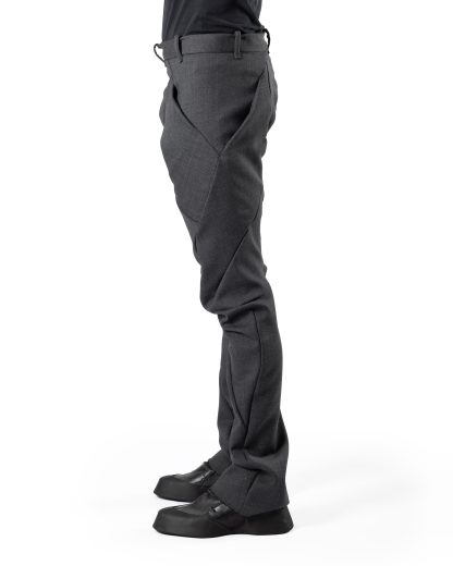 LEON EMANUEL BLANCK LEB DIS M SP 01 Men Distortion Straight Pants Herren Hose virgin wool cotton elastane dark grey hide m 4