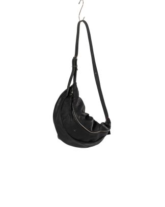 MA+ MACROSS Maurizio Amadei BY302 SY 1.0 Large Slice Belt Bag cow vachetta leather black hide m 1