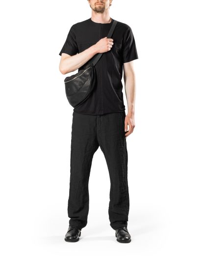 MA+ MACROSS Maurizio Amadei BY302 SY 1.0 Large Slice Belt Bag cow vachetta leather black hide m 4