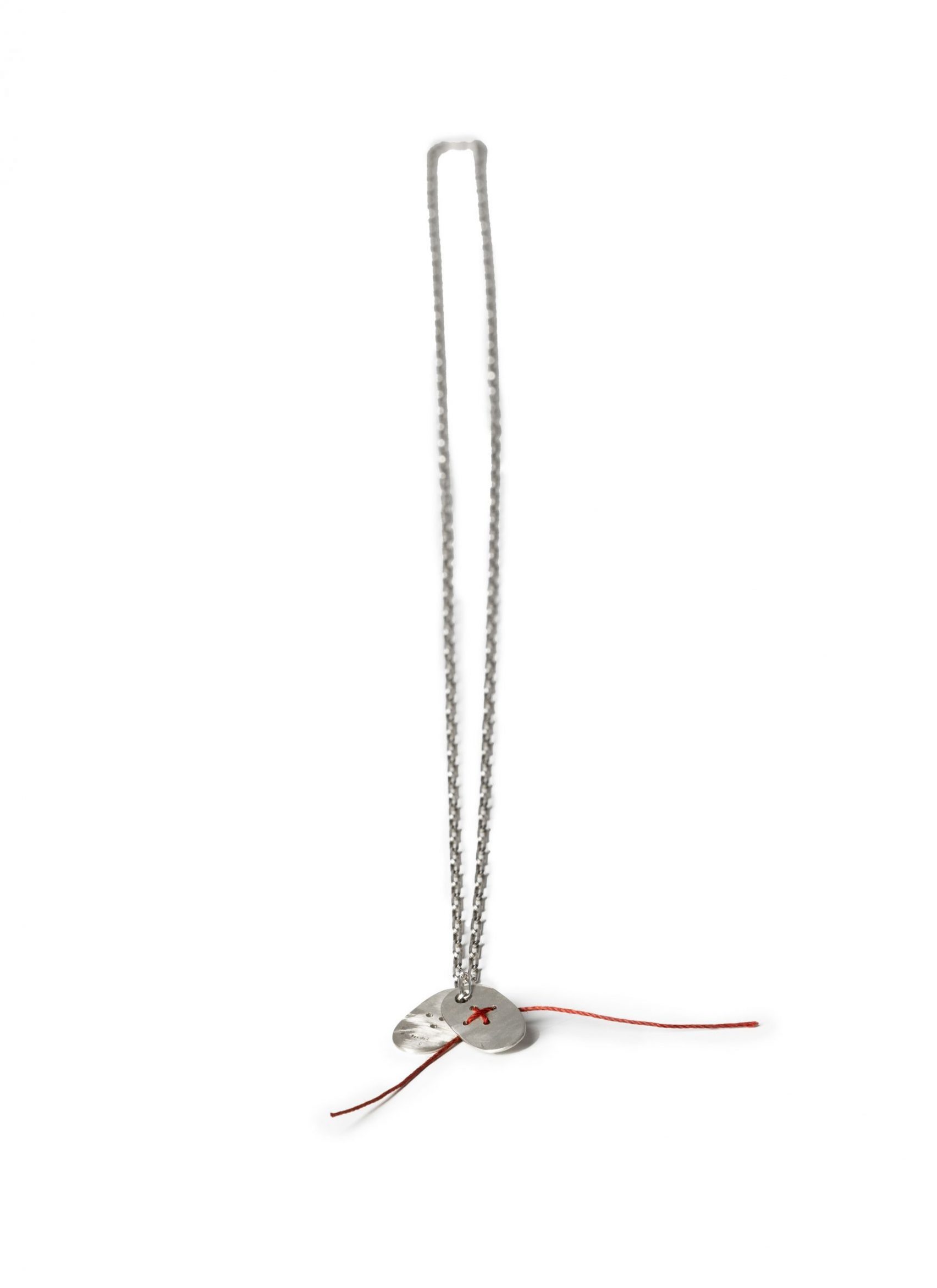 hide-m | m.a+ Maurizio Amadei 2 Button Silver Necklace AC83