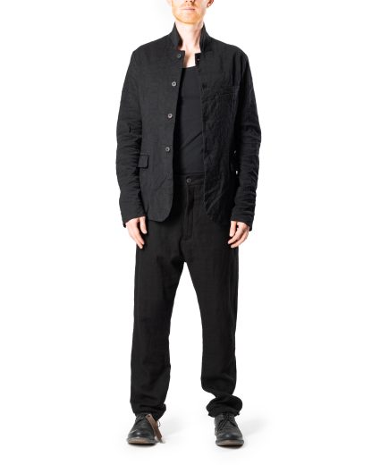 POEME BOHEMIEN GI 02 T 410 99 Men Unconstructed Jacket Lined Herren Jacke Blazer cotton wool mtf elastan black hide m 3