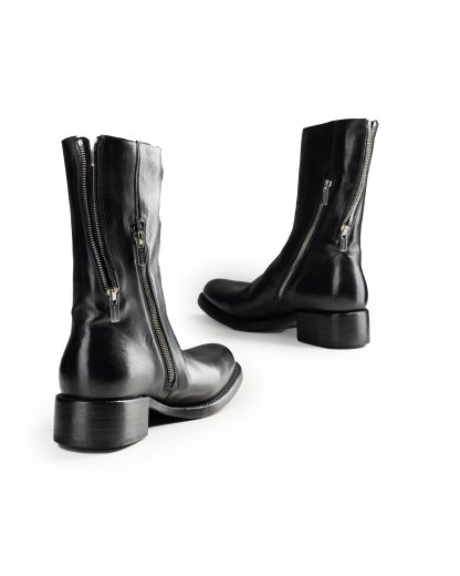 A DICIANNOVEVENTITRE A1923 AUGUSTA ST3 Men Double Zip Boot Herren Schuh Shoe Stiefel goodyear clean kangaroo leather black hide m 5