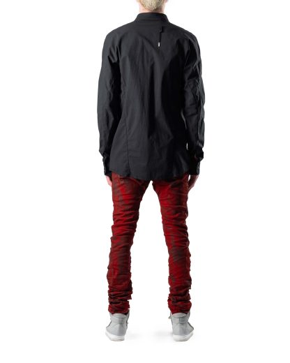 BORIS BIDJAN SABERI SHIRT7 F1501M men shirt herren hemd cotton linen ea black hide m 5