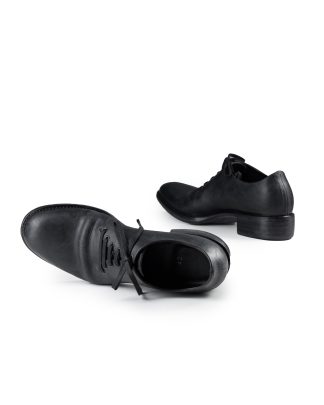 EMATYTE F W03H Men One Piece Shoe Herren Schuh Derby soft horse culatta leather black hide m 9