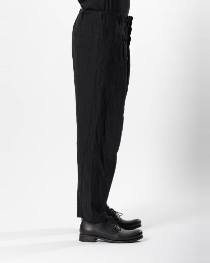 FORME D’EXPRESSION HP030 B24B Men Baggy Casual Pants Herren Hose Trousers linen cotton black hide m 4