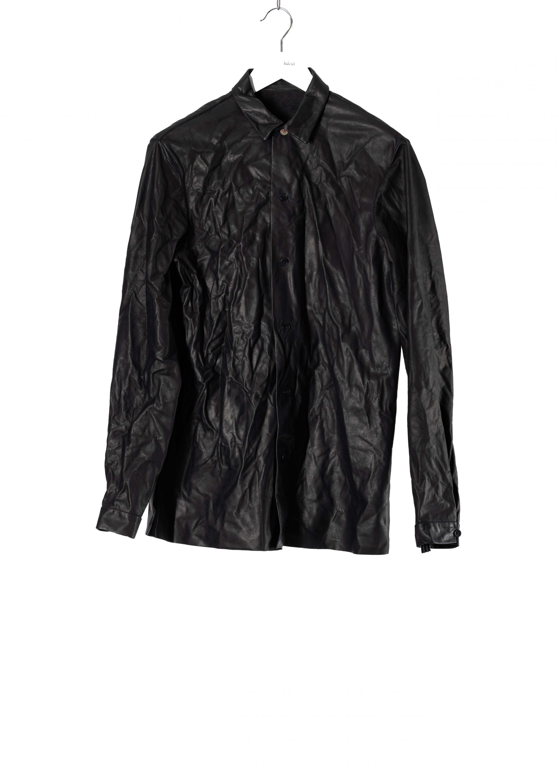 hide-m | M.A+ Med Fit Shirt H222, black soft cow leather