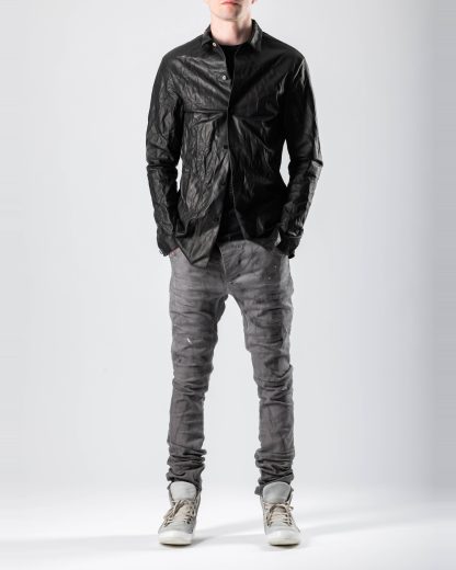 M.A+ Maurizio Amadei H222 SY 0.5 Men Med Fit Shirt Herren Hemd soft cow leather black hide m 4