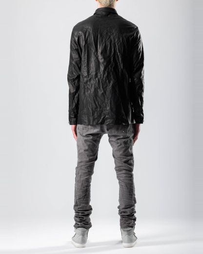 M.A+ Maurizio Amadei H222 SY 0.5 Men Med Fit Shirt Herren Hemd soft cow leather black hide m 7