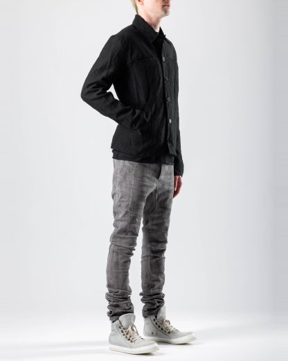 MA+ Maurizio Amadei J250 LCMR Men Trucker Jacket Herren Jacke linen cotton black hide m 5