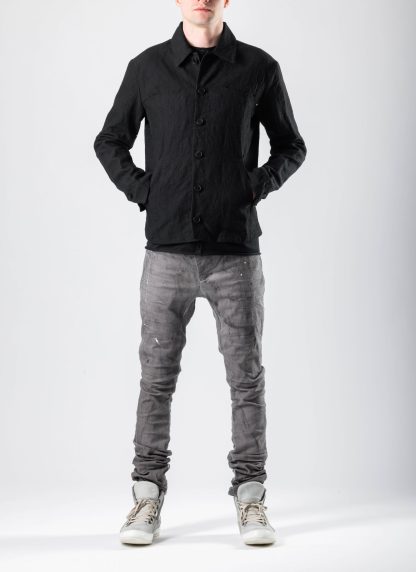 MA+ Maurizio Amadei J250 LCMR Men Trucker Jacket Herren Jacke linen cotton black hide m 6