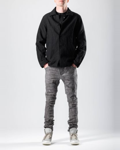 MA+ Maurizio Amadei J34 LCMR Men 2 Pocket Straight Jacket Herren Jacke linen cotton black hide m 4