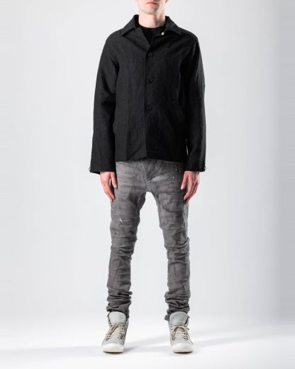 MA+ Maurizio Amadei J34 LCMR Men 2 Pocket Straight Jacket Herren Jacke linen cotton black hide m 5