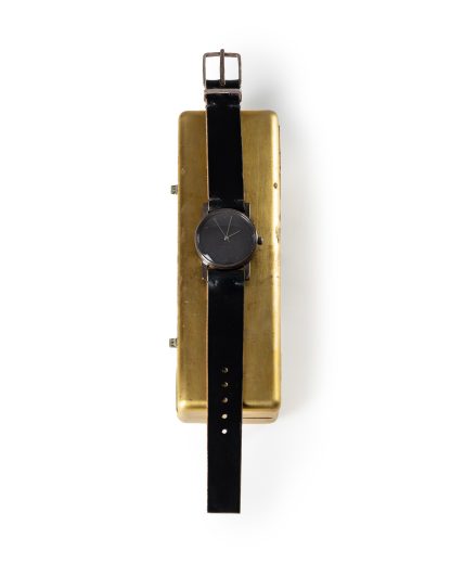 Taichi Murakami Typ 004 Watch 12H Selfwinding Uhr silver clock hands black strap 925 sterling silver blackened hide m 4