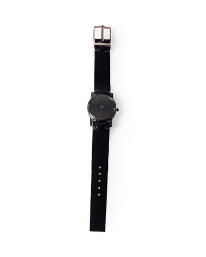 Taichi Murakami Typ 004 Watch 12H Selfwinding Uhr silver clock hands black strap 925 sterling silver blackened hide m 5