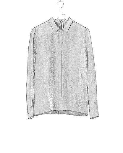 LABEL UNDER CONSTURCTION 45FSH271 14X BK Men Hidden Buttonholes Shirt Herren Hemd linen black hide m 2