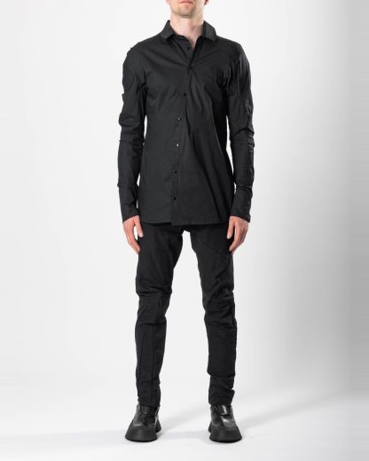 LEON EMANUEL BLANCK DIS M BTNS 01 Men Distortion Button Shirt Herren Hemd cotton ea black hide m 3