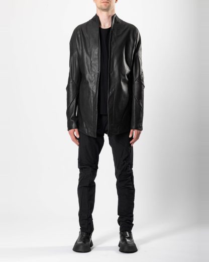 LEON EMANUEL BLANCK FP M SB 01 Men Forced Perspective Short Blazer Jacket Herren Leder Jacke perforated horse leather black hide m 3