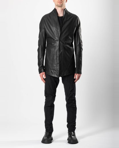 LEON EMANUEL BLANCK FP M SB 01 Men Forced Perspective Short Blazer Jacket Herren Leder Jacke perforated horse leather black hide m 4