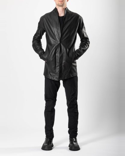 LEON EMANUEL BLANCK FP M SB 01 Men Forced Perspective Short Blazer Jacket Herren Leder Jacke perforated horse leather black hide m 5