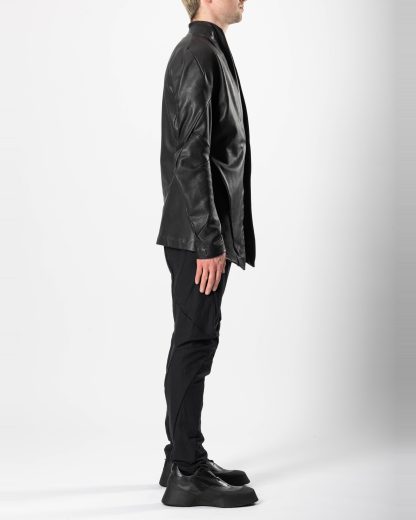 LEON EMANUEL BLANCK FP M SB 01 Men Forced Perspective Short Blazer Jacket Herren Leder Jacke perforated horse leather black hide m 7
