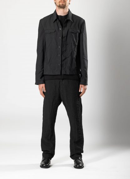 KANG M:SHJ 010 SAN Men 2 Front Pocket Shirt Jacket Herren Hemd virgin wool black hide m 3
