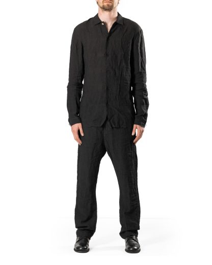 M.A+ Maurizio Amadei H222 LL9 Men Medium Fit Shirt Herren Hemd linen black hide m 3