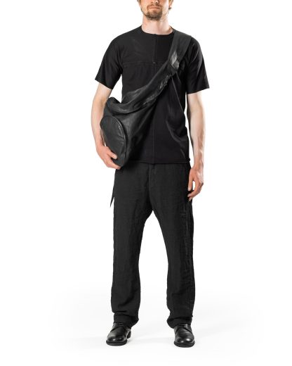 MA+ MACROSS MAURIZIO AMADEI BB1 SY 1.0 Double Strap Cargo Bag Tasche soft cow leather black hide m 6