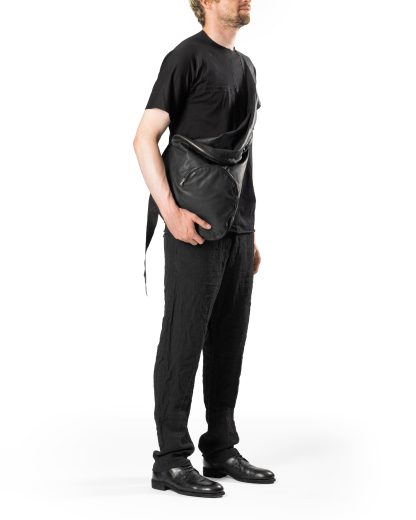 MA+ MACROSS MAURIZIO AMADEI BB1 SY 1.0 Double Strap Cargo Bag Tasche soft cow leather black hide m 7