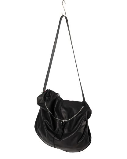 MA+ MACROSS MAURIZIO AMADEI BO500 SY 1.0 Double Zip Round Bag:Backpack Tasche Rucksack soft cow leather black hide m 3