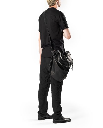 MA+ MACROSS MAURIZIO AMADEI BO500 SY 1.0 Double Zip Round Bag:Backpack Tasche Rucksack soft cow leather black hide m 9