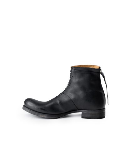 MA+ MACROSS Maurizio Amadei S1B2Z VA1.5 Men Short Back Zipper Boot With Laces Herren Schuh Shoe Stiefel cow leather vachetta black hide m 5