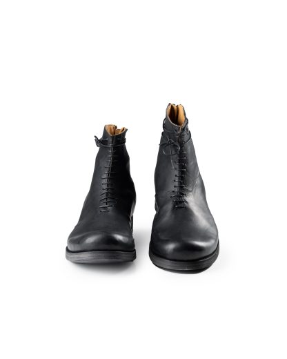 MA+ MACROSS Maurizio Amadei S1B2Z VA1.5 Men Short Back Zipper Boot With Laces Herren Schuh Shoe Stiefel cow leather vachetta black hide m 6