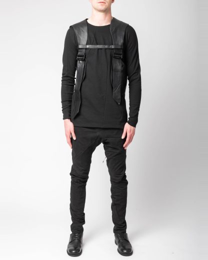 LEON EMANUEL BLANCK DIS M:W EGGBAG 01 Distortion Egg Backpack Rucksack horse leather black hide m 5
