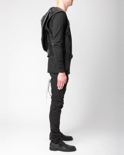LEON EMANUEL BLANCK DIS M:W EGGBAG 01 Distortion Egg Backpack Rucksack horse leather black hide m 6
